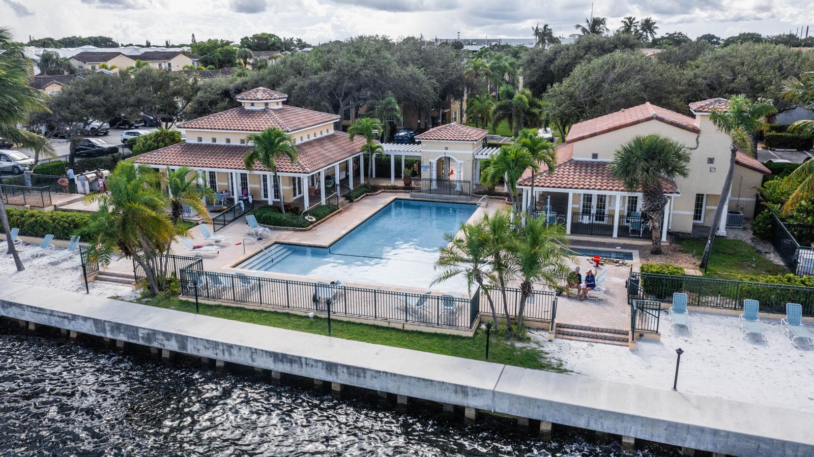 1105 Lake Shore Drive #205, Lake Park, FL 33403 - Bay Reach waterfront clubhouse and pool on the Intracoastal
