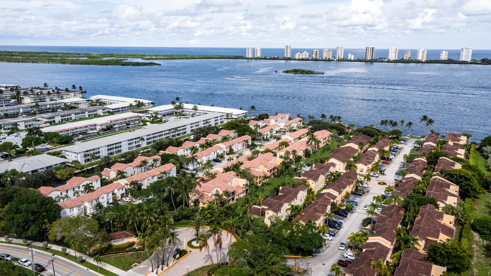 1105 Lake Shore Drive #205, Lake Park, FL 33403 - aerial view of Bay Reach on the Intracoastal Waterway facing Singer Island