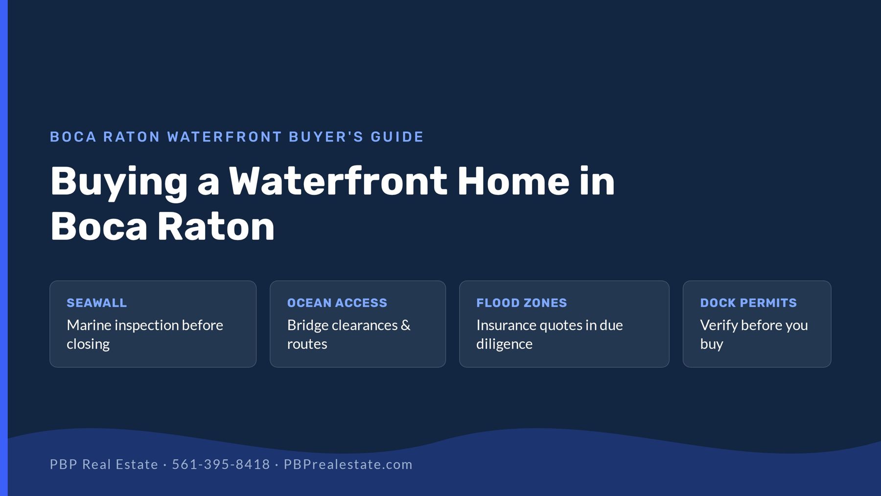 Buying a waterfront home in Boca Raton - seawall, ocean access, flood zones, and dock permit checklist from PBP Real Estate