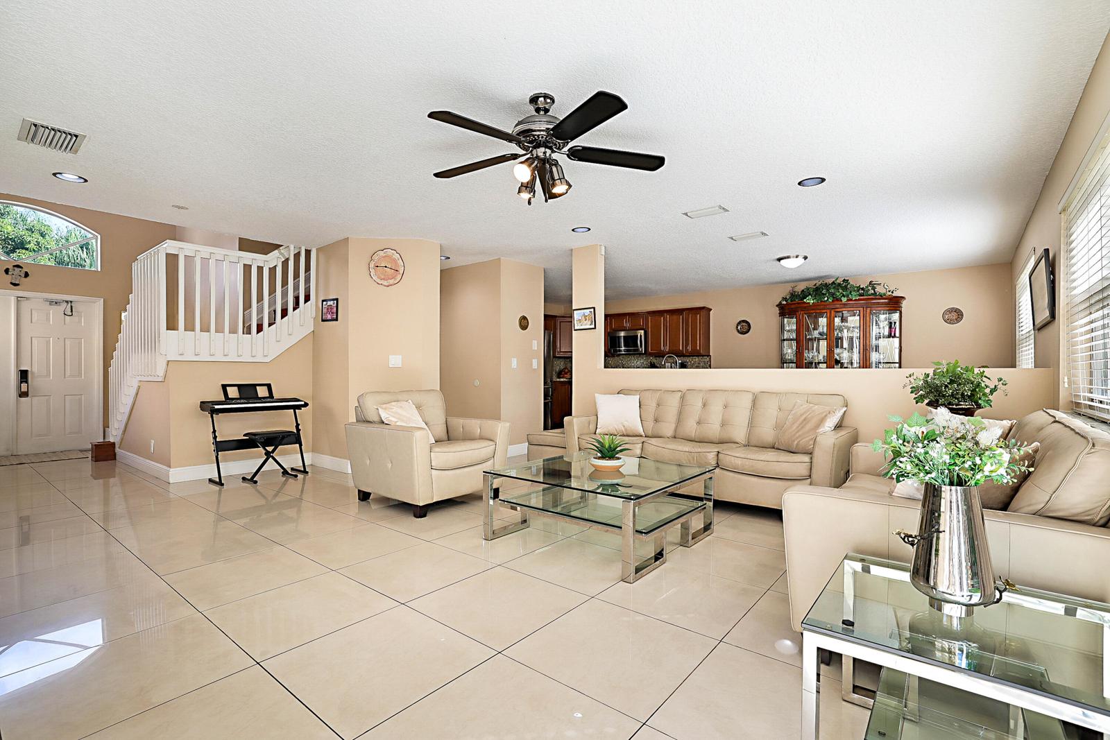 6666 Saltaire Terrace, Margate, FL 33063 - open living area with tile floors
