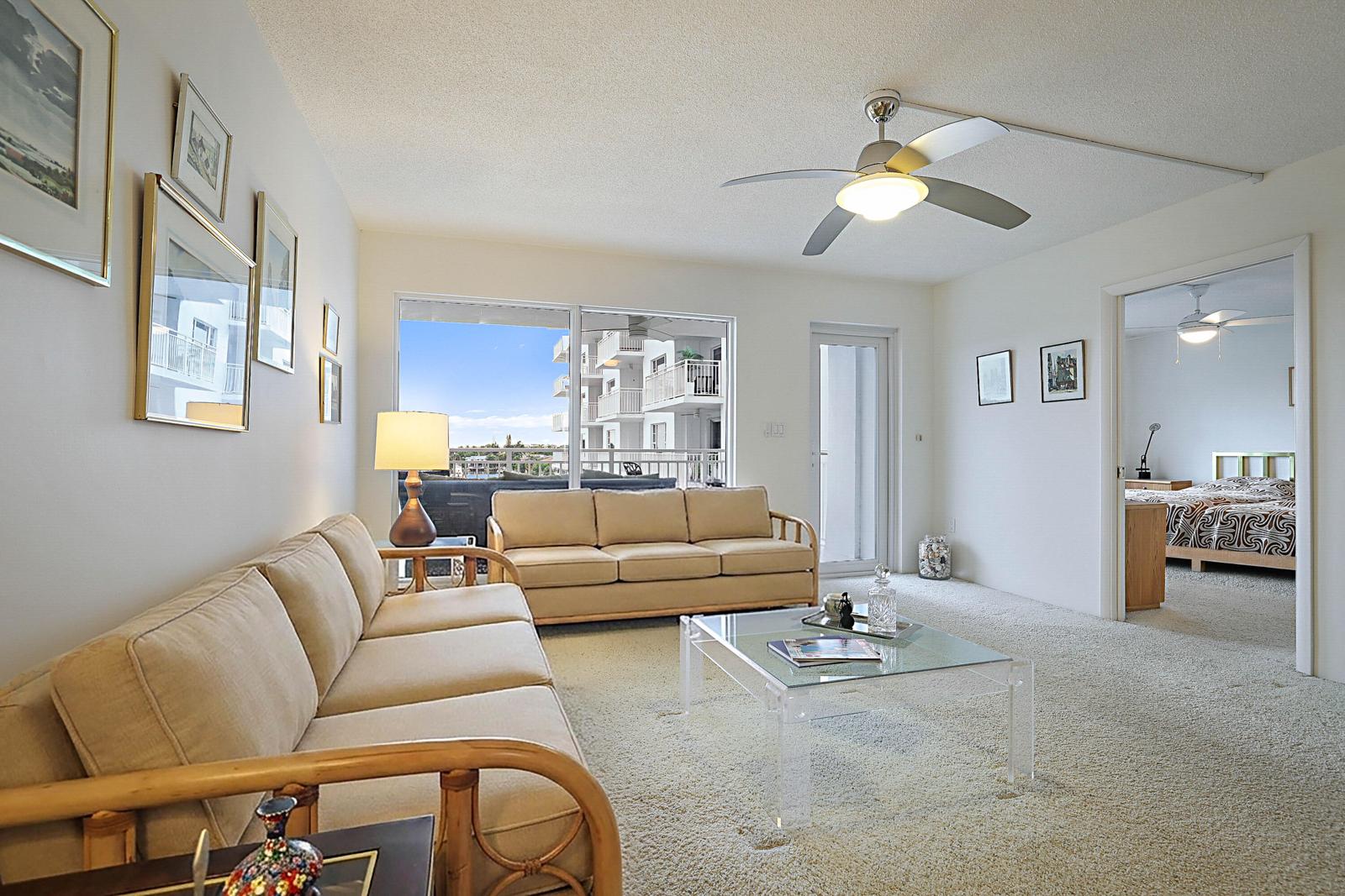 3114 S Ocean Boulevard #509, Highland Beach, FL 33487 - living area with water view