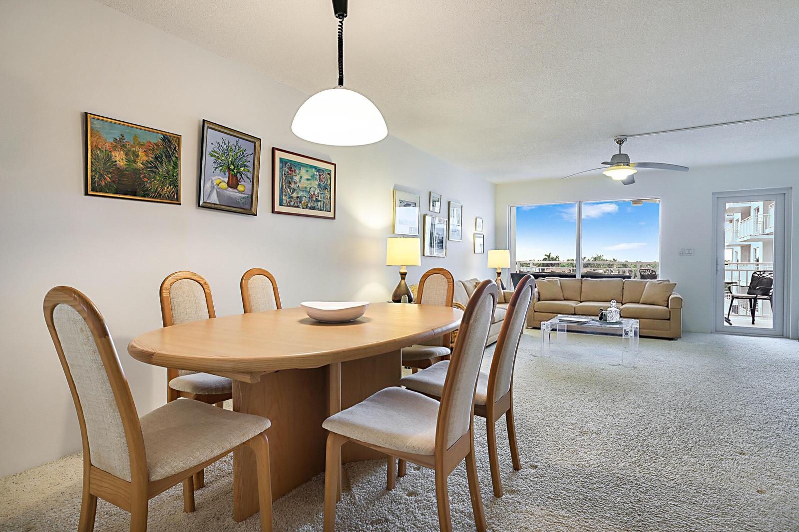 3114 S Ocean Boulevard #509, Highland Beach, FL 33487 - dining area open to the living room