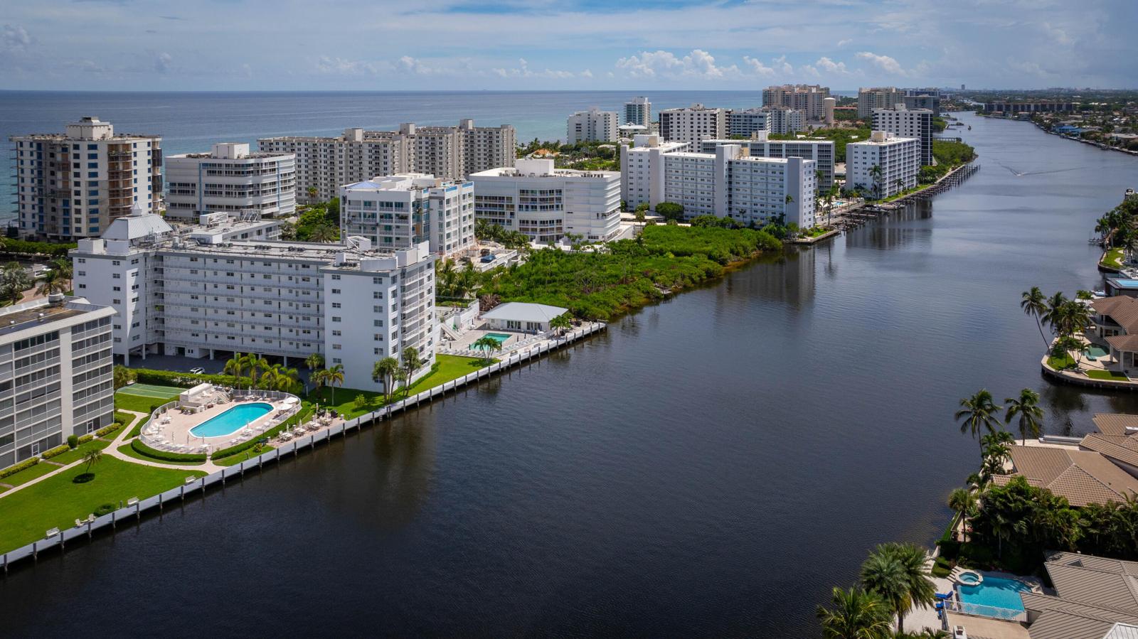 3114 S Ocean Boulevard #509, Highland Beach, FL 33487 - aerial of the Highland Beach barrier island