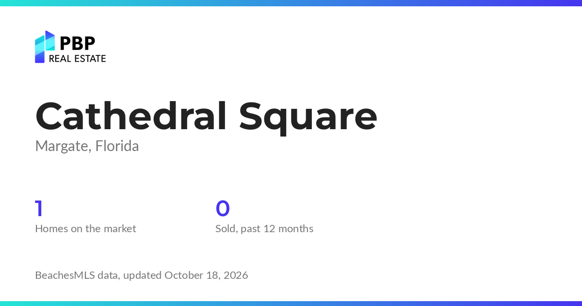 Cathedral Square housing market card from PBP Real Estate: homes on the market and median sale prices from BeachesMLS
